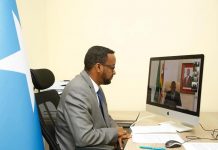 Wasiir dawlaha arrimaha dibadda Soomaaliya oo ka qaybgalay shir deg deg ah oo ay yeesheen wasiirada arrimaha dibadda Afrika