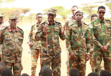 Cutubayo ka tirsan ciidanka xoogga dalka qaybta 21-aad oo tababar uga socdo xerada Hir-qaboobe ee magaalada Guriceel