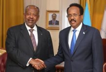 Madaxweyne Farmaajo oo Hambalyo u diray Madaxweynaha Jabuuti Ismaaciil Cumar Geelle oo dib loo doortay