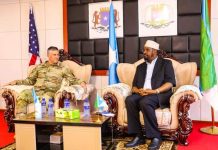 Madaxweynaha M/Gobolleedka Jubbaland oo la kulmay Taliyaha howlgalka Maraykanka ee Africom