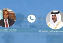 R/wasaare Rooble oo khadka telefonka kula hadlay dhiggiisa dalka Qatar