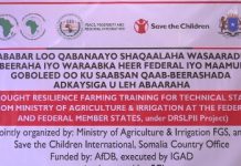 Wasaaradda Beeraha XFS oo tababar qaab-beerashada adkeysiga u leh Abaaraha u furtay qaar kamida shaqaalaha