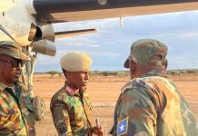 Taliyaha Ciidanka Xoogga Soomaaliyeed oo gaarey Dhuusamareeb