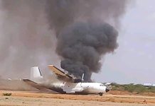 Diyaarad ku burburtay Dooloow Soomaaliya