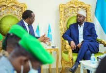 Madaxweynaha Maamulka Jubaland oo kulan la qaatay wakiilka Midowga Afrika ee Soomaliya