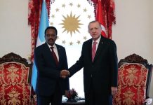 Madaxweyne Farmaajo oo la kulmay Madaxweynaha Turkiga