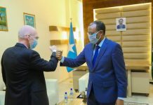 Wasiirka arrimaha dibadda Soomaaliya oo qaabilay wakiilka Qaramada Midoobey oo booqasho sharafeed ugu yimid