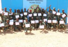 Dufcadii 9-aad oo ka tirsan ciidanka xoogga ayaa maanta tababar loogu soo xiray Baydhabo