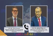 Wasiirka Arrimaha Dibadda Soomaaliya iyo dhiggiisa dalka Venezuela oo ka wada hadlay iskaashiga Labada Dal.