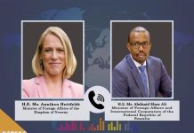 Wasiirka Arrimaha Dibadda Soomaaliya iyo dhiggiisa Norway oo ka wada hadlay iskaashiga Labada Dal