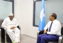 Guddoomiyaha Golaha shacabka BJFS iyo Madaxweyne Hassan sheikh Maxamuud oo maanta kulmay