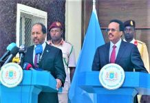 Madaxweyne Hasan sheikh Maxamuud oo xilka si rasmi ah maanta ula wareegay