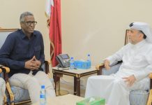 Ergayga gaarka ah ee Madaxweynaha JFS u qaabilsan arrimaha abaaraha oo la kulmay Safiirka Qatar