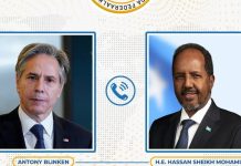 Madaxweyne Xasan Sh. Maxamuud oo khadka taleefoonka kula hadlay Xoghayaha Arrimaha Dibadda Maraykanka