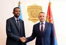 Safiirka Soomaaliya ee Serbia oo booqasho ku tagay wasaaradda arrimaha gudaha ee Serbia