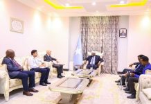 Ku-simaha Madaxweynaha ahna Guddoomiyaha Golaha Shacabka JFS oo kulan la qaatay Ergeyga gaarka ah ee xoghayaha guud ee Qaramada midoobay u qaabilsan arrimaha Soomaaliya