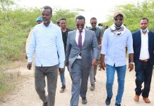 Wafdi uu hoggaaminaayo Wasiirka Amniga Koonfur Galbeed oo gaaray Degmada Bardaale ee Gobolka Baay.