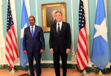 Madaxweyne Xasan Sheikh oo kulan la qaatay xoghayaha arrimaha dibadda Mareykanka