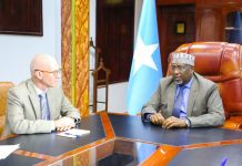 Ku-simaha Madaxweynaha JFS oo xafiiskiisa ku qaabilay Wakiilka Xog-hayaha Guud ee Qaramada Midoobay iyo Madaxa UNDP ee Soomaaliya