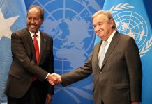 Madaxweyne Xasan Sheikh Maxamuud oo la kulmay Xoghayaha Qaramada Midoobey