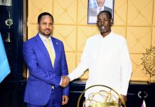 Duqan Muqdisho oo xafiiskiisa kula kulmay danjiraha Ethiopia e Soomaaliya+Sawirro