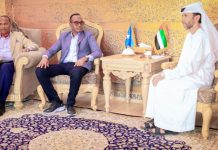 Guddoomiyaha Hey’adda Maareynta Musiibooyinka oo la kulmay Safiirka Imaaraadka Carabta ee Soomaaliya