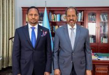 Madaxweyne Xasan Sheekh oo kulan sagootin ah kula qaatay Villa Soomaaliya safiirka dalka Itoobiya