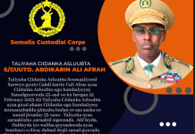 Taliyaha Ciidanka Asluubta Soomaaliyeed oo diray hambalyo ku aaddan xuska Aas-aaska Ciidanka Asluubta