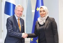 Wasiirka deegaanka iyo isbadalka Cimillada XFS oo la kulantay wasiirka arrimaha dibadda Finland