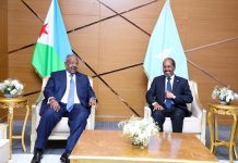 Madaxweyne Xasan Sheekh oo Muqdisho Ku Soo dhaweeyey Dhiggiisa Jabuuti Madne Ismaaciil Cumar Geelle