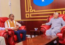 Madaxweyne ku xigeenka Puntland oo la kulmay Guddoomiyaha Hay’adda Maareynta Musiibooyinka Qaranka