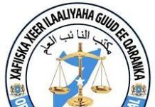 Xafiiska xeer ilaaliyaha guud ee Qaranka oo sheegay in lasoo gudbiyay kiisas la xariira lacag dhaqidda iyo maalgelinta argagixisada
