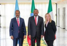 Madaxweyne Xasan Sheekh oo ka qeyb galay shirka saddex-geesoodka ah ee dalalka Soomaaliya, Talyaaniga iyo Itoobiya.