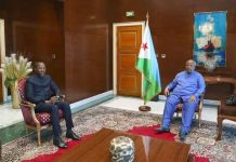 Ergeyga Madaxweynaha JFS ee wada hadalada Somaliland oo la kulmay Madaxweynaha Jabbuuti