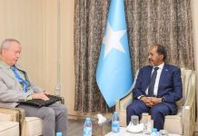 Madaxweynaha JFS oo kulan sagootin ah la qaatay safiirkii hore Maraykanka