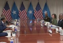 Madaxweyne Xasan Sheekh oo kulan la Qaatay Wasiirka Gaashaandhiigga Mareykanka