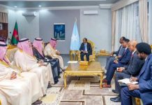 Madaxweyne Xasan Sheekh oo la kulmay wafdi ka socda Boqortooyada Sucuudi Carabiya