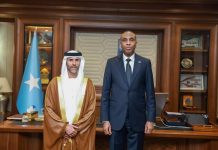 Ra”iisul wasaaraha XFS oo Xafiiskiisa ku qaabilay Danjiraha UAE u Fadhiya Muqdisho