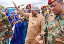 Guddoomiye Sheekh Aadan Madoobe oo gaaray magaaladda Xudur ee Xarunta gobolka Bakool