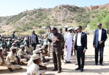 Madaxweyne Xasan Sheekh oo kormeeray xeryaha ay tababarka ee ciidamada Badda iyo cirka ee Eritrea ku sugan