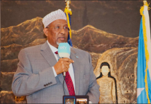 Sheekh Aadan Madoobe oo kulan la qaatay jaaliyadda Soomaalida ee Mareykanka
