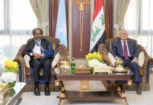 Madaxweyne Xasan Sheekh iyo dhiggiisa dalka Ciraaq oo ka wada arrinsaday dagaalka argagixisada