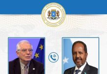 Madaxweynaha JFS iyo Madaxweyne Ku-xigeenka Midoowga Yurub oo ka wadahadlay arrimaha Soomaaliya