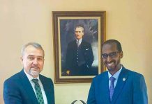 Sii-hayaha Safaaradda Soomaaliya ee Yugaandha oo kulan la qaatay Safiirka dalka Turkiga ee dalkaasi