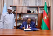 Madaxweyne Xasan Sheekh oo saxiixay heshiiska ay DFS la gashay dowladda Turkiga