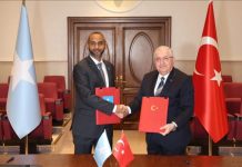 Soomaaliya iyo Turkiga oo kala saxiixday heshiis iskaashi oo dhanka difaaca iyo dhaqaalaha ah