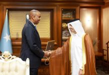 Raโiisul wasaaraha XFS oo xafiiskiisa ku qaabilay safiirka dalka Qatar