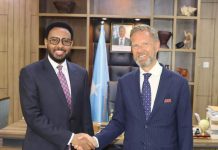 Wasiirka maaliyadda XFS oo la kulmay Safiirka Dowladda Sweden u jooga Soomaaliya