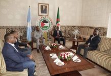 Wafdi ka socda Baarlamaanka JFS iyo xubnaha guddiga fulinta ururka midowga baarlamaanada carabta oo gaaray Algeria