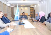 Wasiirka arrimaha gudaha XFS oo la kulmay kuxigeenka Ergeyga Qaramada Midoobey ee Soomaaliya